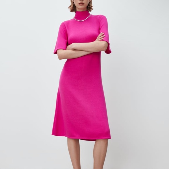 ZARA Soft Mock Neck Dress - Picture 1 of 9